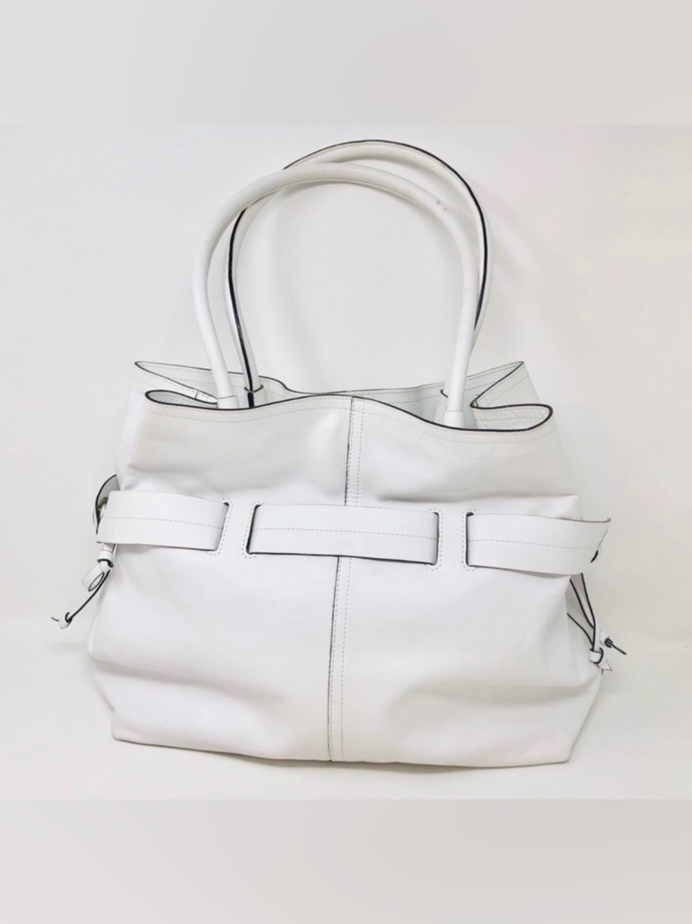 CAVALCANTI white leather tote purse, made in Italy
